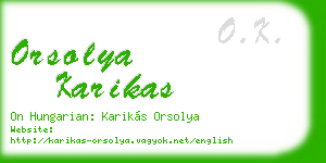 orsolya karikas business card